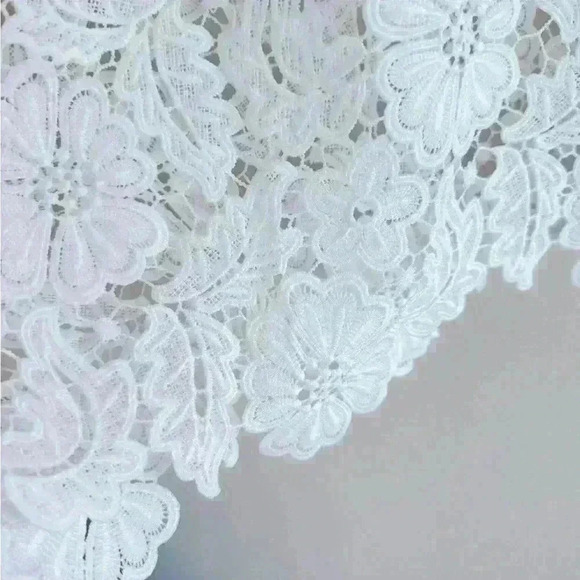 Anne Fontaine Vorel White Semi-sheer Floral Lace Asymmetrical Hem Dress Size 36 - Picture 8 of 9